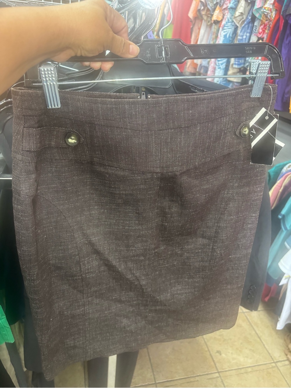 A.BYER Dark Brown Textured Pencil Skirt Size 5